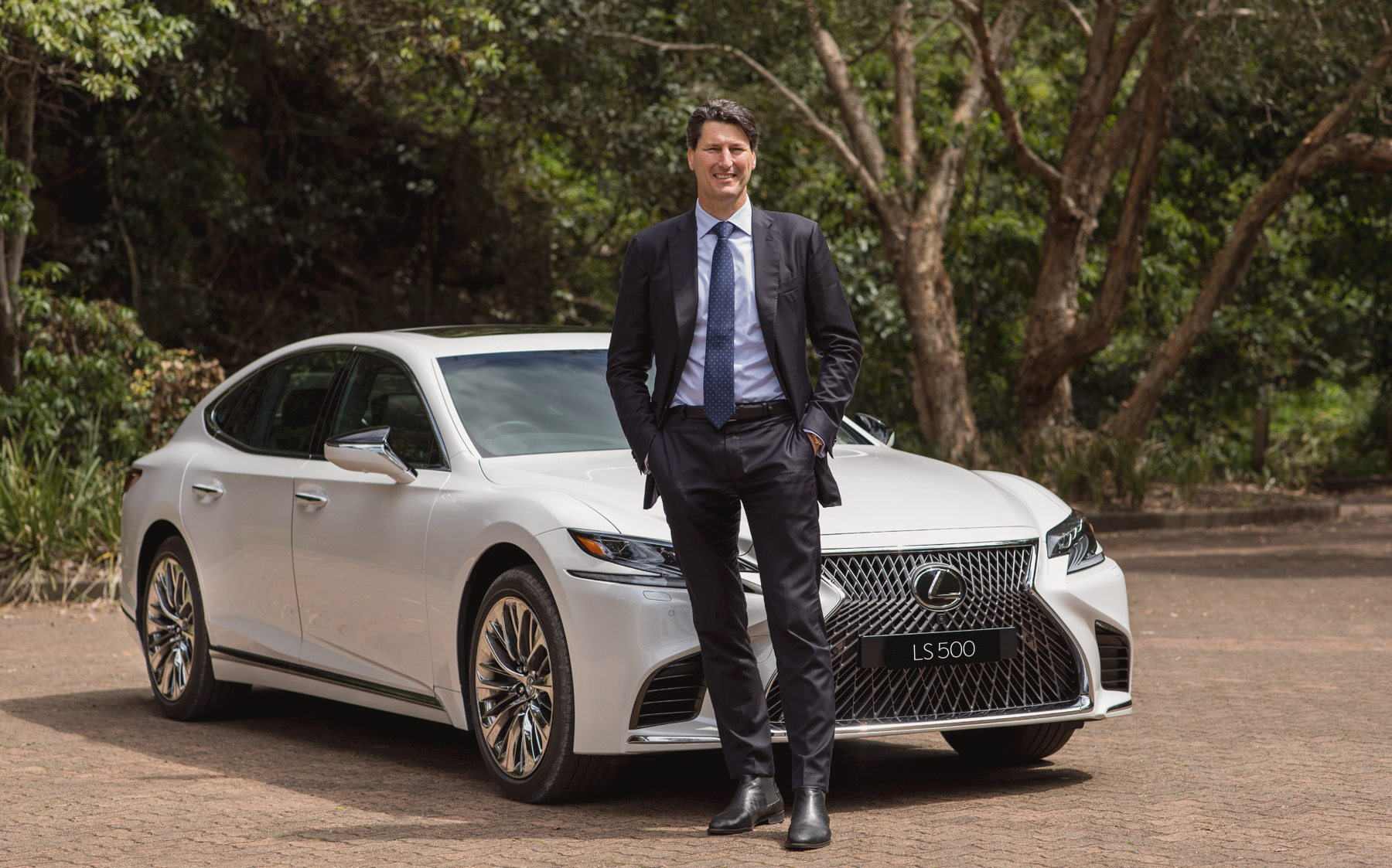 John Eales with the Lexus LS