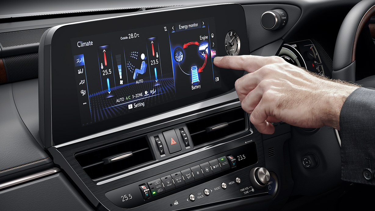 Interior of the 2021 Lexus ES 300h Sports Luxury.