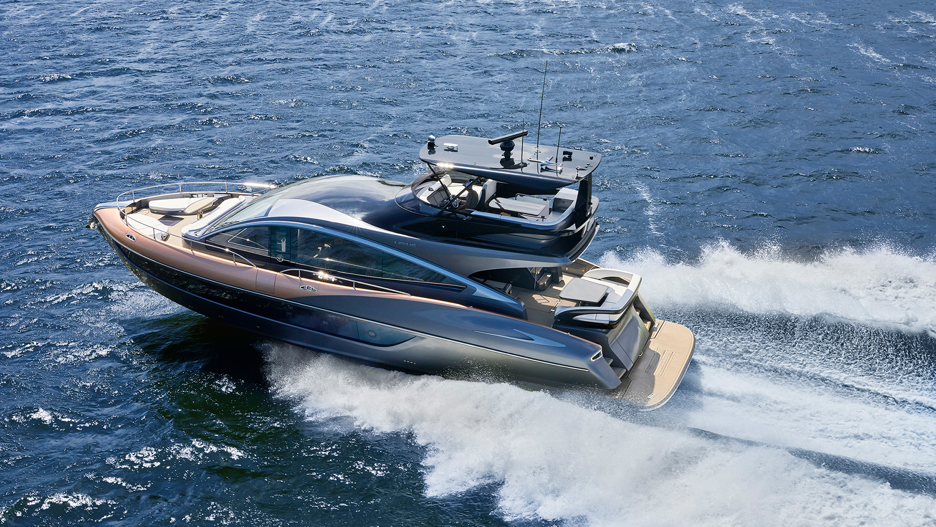 Aerial view of the Lexus LY 650 Yacht concept