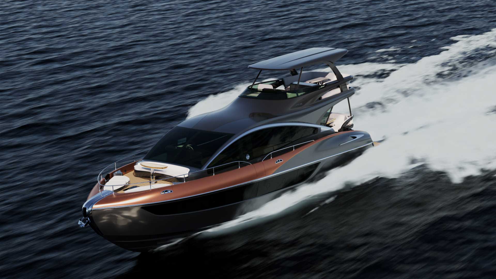 The Lexus LY 680 yacht sailing through water