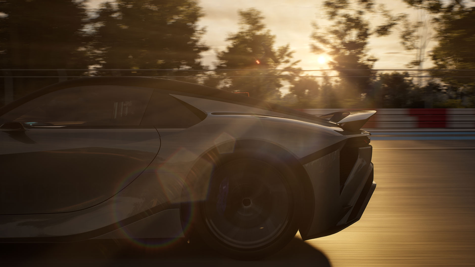 The Lexus Sport Concept vehicle driving on a track at sunset